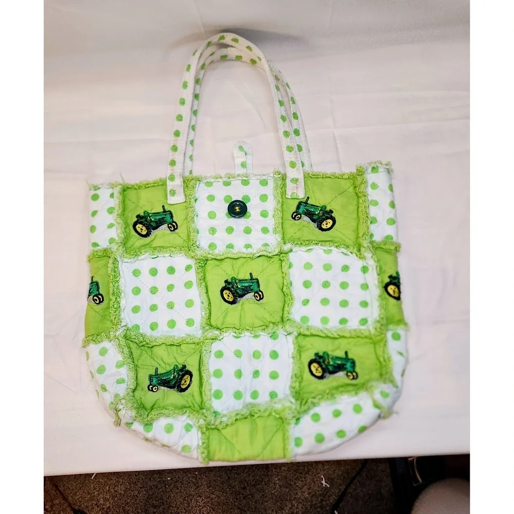 Beautiful Handmade‎ Quilted John Deere Carry Bag With Handles